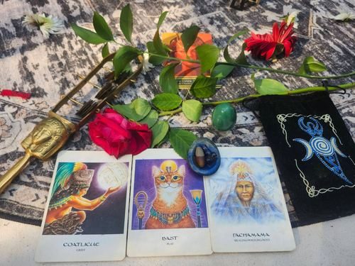 Divinity cards, crystals and sacred tools